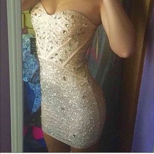 nude short formal dress